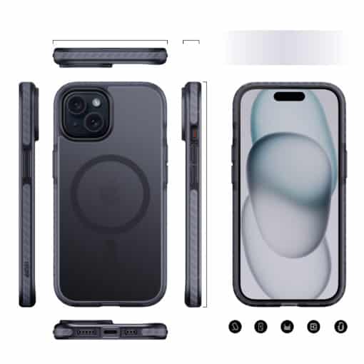 IYUPP Armor Hülle Case für iPhone 15 Pro mit MagSafe - Schwarz – Bild 2